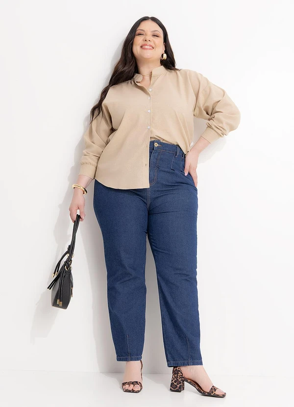 Marguerite - Camisa de Botão Bege de Botões em Linho 3