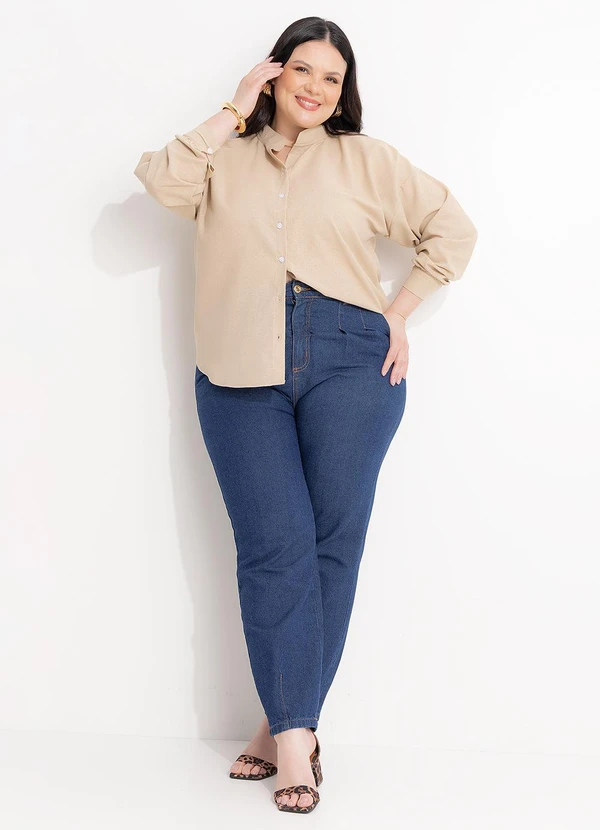 Marguerite - Camisa de Botão Bege de Botões em Linho 2