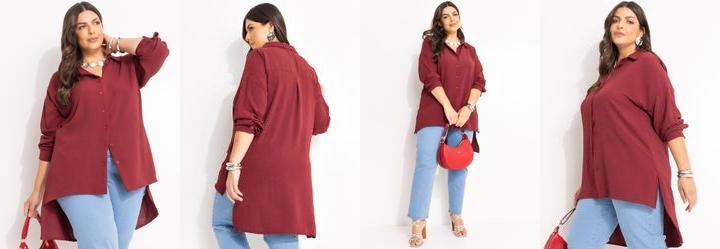 Camisa Bord em Crepe Plano