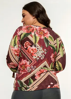Secret Glam - Camisa Feminina Botões Estampa Floral Rosa - SECRET GLAM
