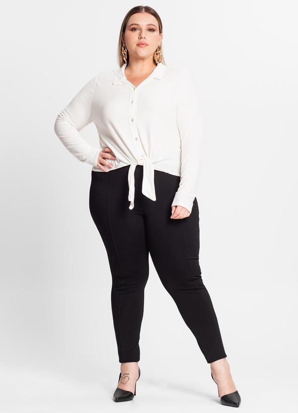 Secret Glam - Camisa Feminina Plus Size em Viscose Bege 3