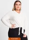 Secret Glam - Camisa Feminina Plus Size em Viscose Laranja - variação: Bege