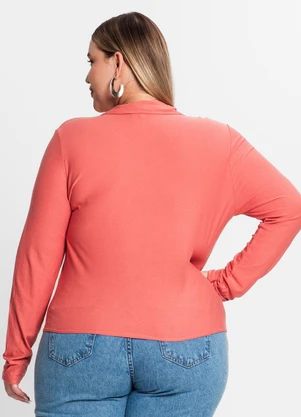 Secret Glam - Camisa Feminina Plus Size em Viscose Laranja - SECRET GLAM