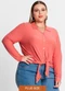 Secret Glam - Camisa Feminina Plus Size em Viscose Laranja - variação: Laranja