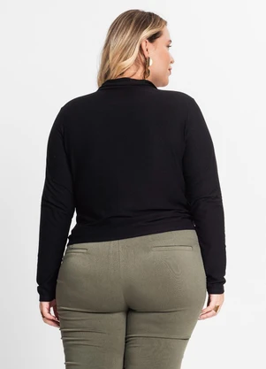 Secret Glam - Camisa Feminina Plus Size em Viscose Preto - SECRET GLAM