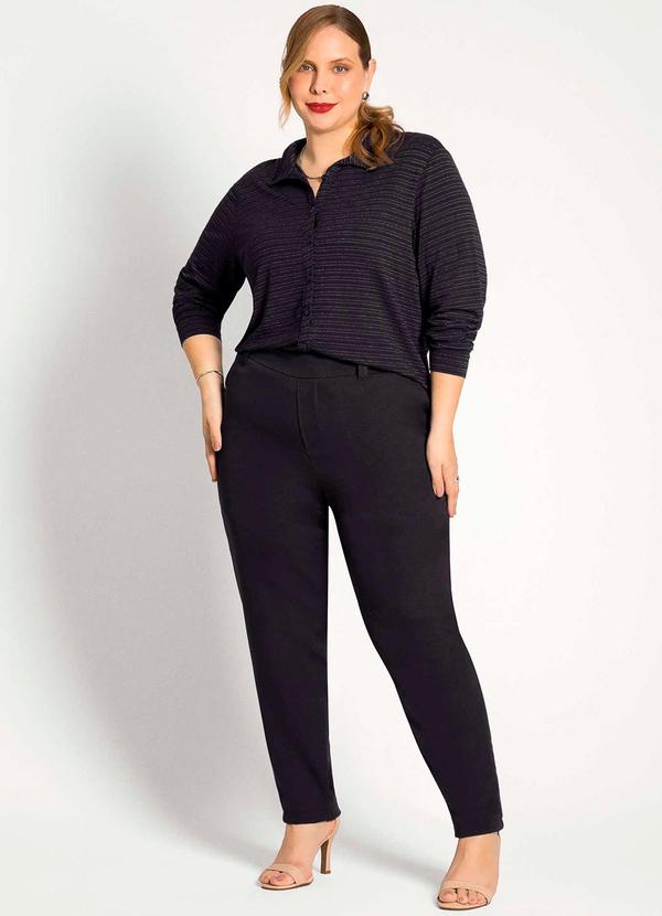 Habana - Camisa Feminina Plus Size Estilosa Preto 2