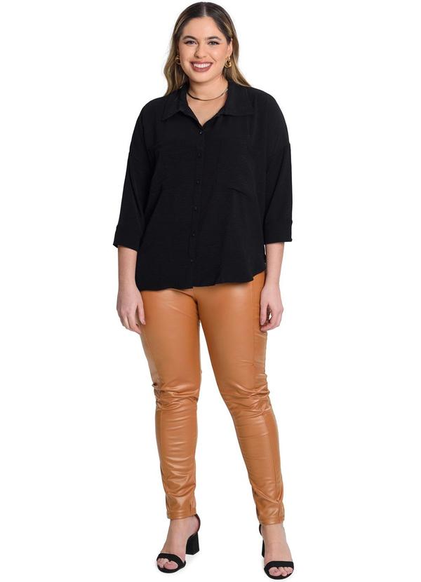 Secret Glam - Camisa Manga 7/8 Air Flow Pesado Preto 3