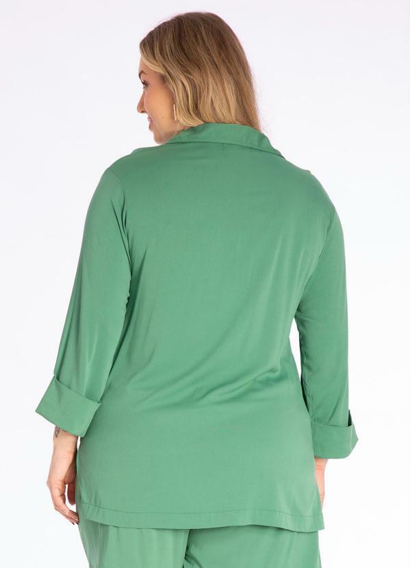 Lisamour - Camisa Manga 7/8 de Tecido Verde 2
