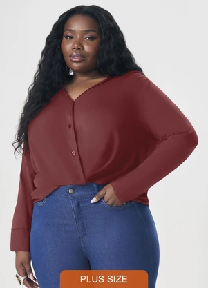 Lisamour - Camisa Manga Longa com Amarração Vermelha - LISAMOUR