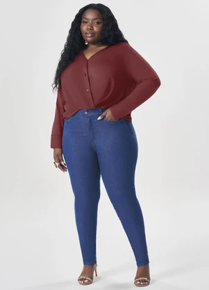 Lisamour - Camisa Manga Longa com Amarração Vermelha - LISAMOUR