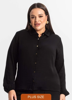 Secret Glam - Camisa Manga Longa Preto - SECRET GLAM