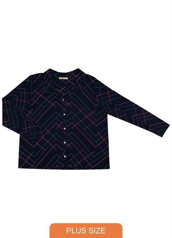 Secret Glam - Camisa Manga Longa Viscotorcion Azul