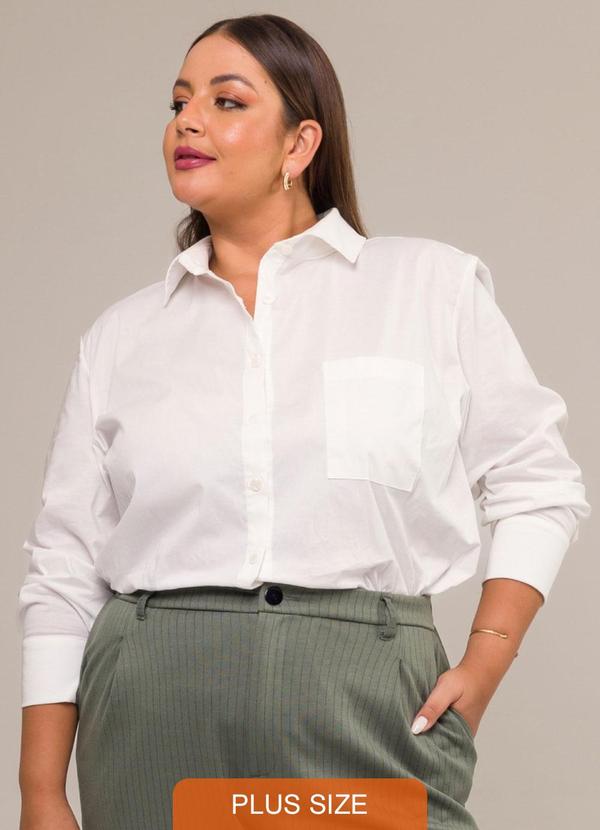 Cess - Camisa Oversized de Alfaiataria Olivia Branco