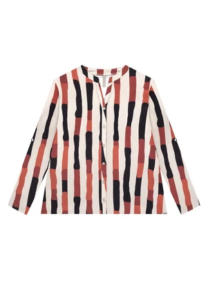 Lunender Mais Mulher - Camisa Plus Size em Viscose com Martingale Bege - LUNENDER MAIS MULHER