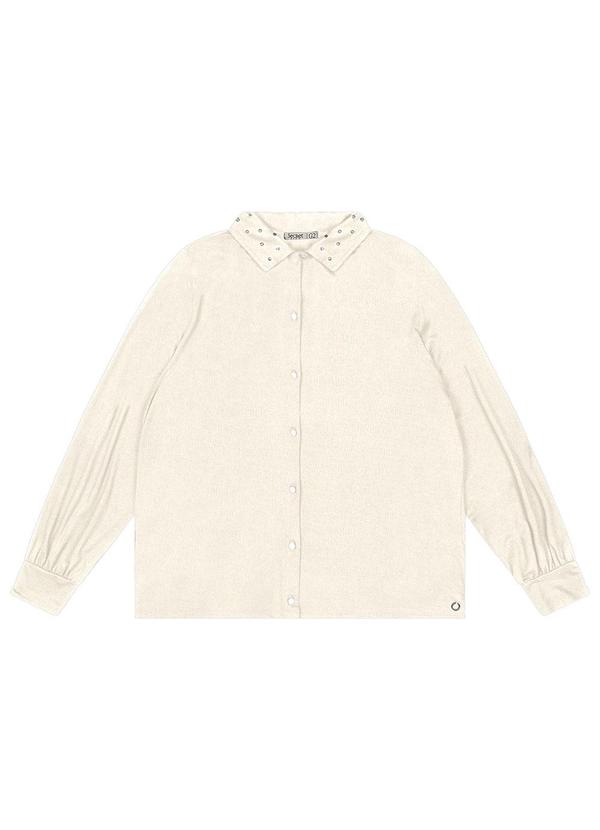 Secret Glam - Camisa Plus Size Manga Longa Feminina Bege 5