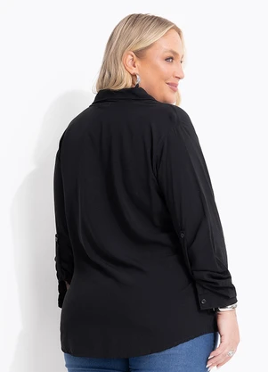 Marguerite - Camisa Preta em Tecido de Viscose - MARGUERITE