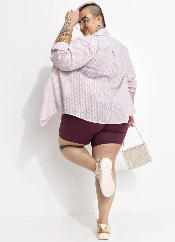 Marguerite - Camisa Rosa Claro em Voil Devorê 12