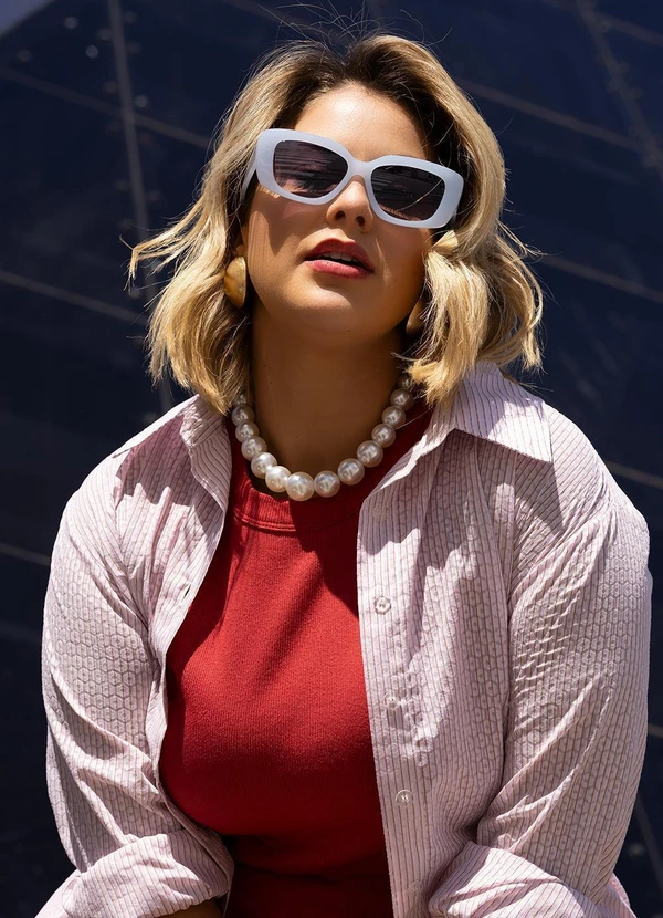 Marguerite - Camisa Rosa Claro em Voil Devorê 10