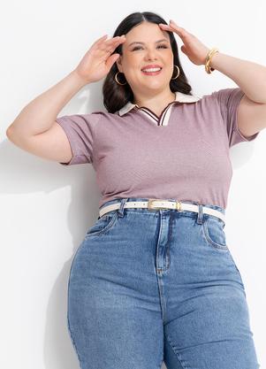Blusa Roxo Claro) com Gola Polo