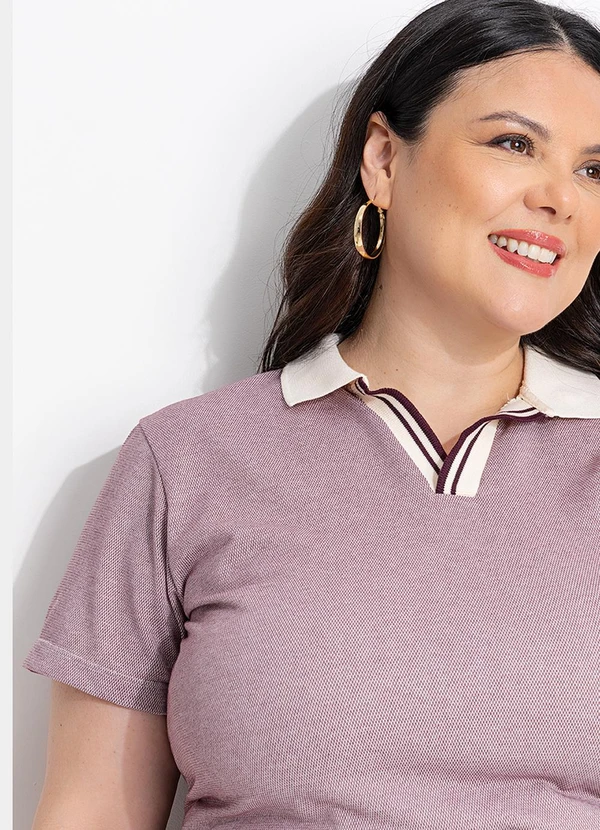 Marguerite - Blusa Roxo Claro) com Gola Polo 2