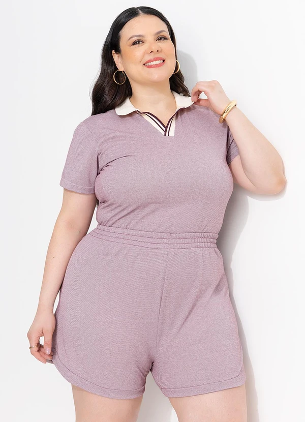 Marguerite - Blusa Roxo Claro) com Gola Polo 4