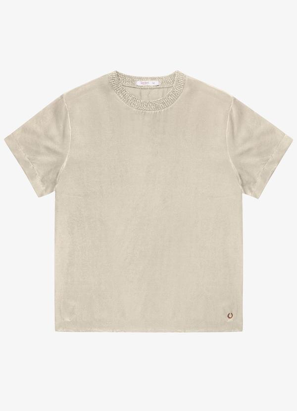 Secret Glam - Blusa Acetinada Plus Size Bege 5