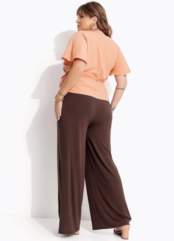 Marguerite - Blusa Bege em Crepe Plano 7