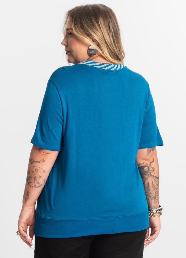 Secret Glam - Blusa Feminina Manga Curta Azul 2