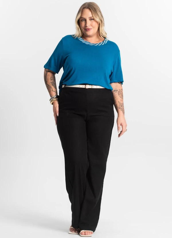 Secret Glam - Blusa Feminina Manga Curta Azul 3