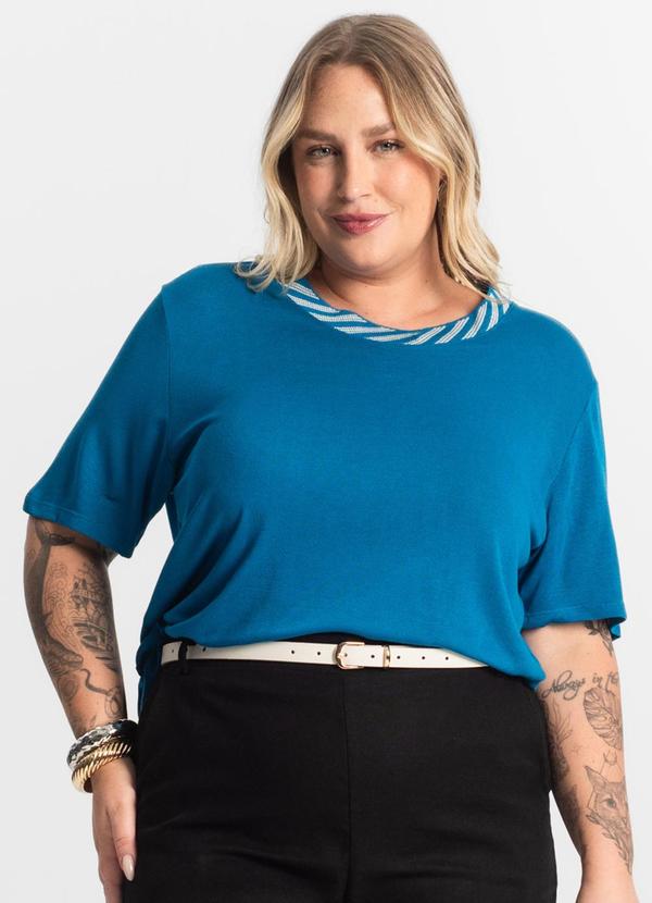 Secret Glam - Blusa Feminina Manga Curta Azul 4