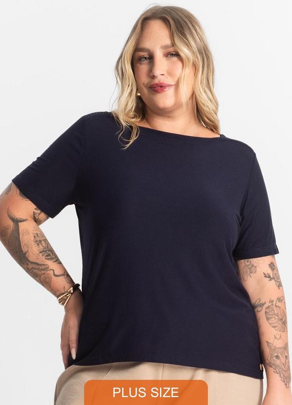 Secret Glam - Blusa Feminina Manga Curta Azul