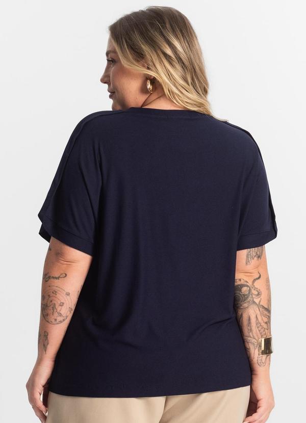 Secret Glam - Blusa Feminina Manga Curta Azul 2