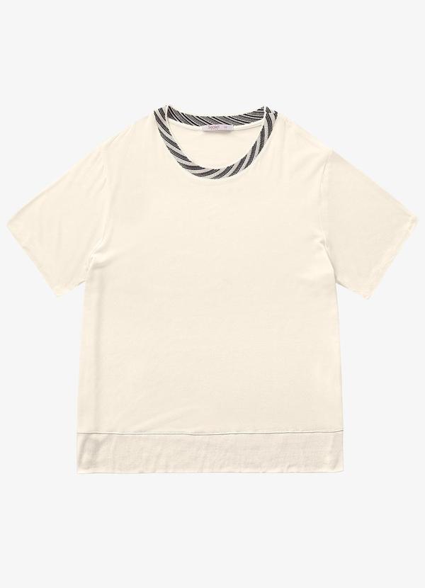 Secret Glam - Blusa Feminina Manga Curta Bege 2