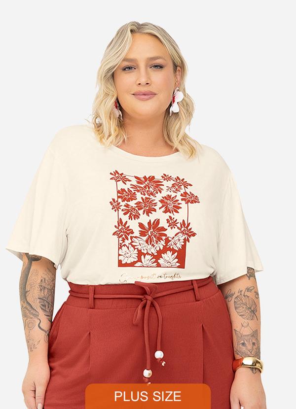 Secret Glam - Blusa Feminina Manga Curta Bege