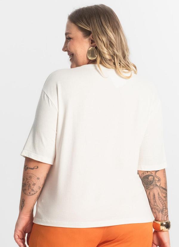 Secret Glam - Blusa Feminina Manga Curta Bege 2