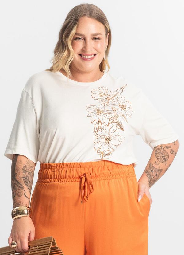 Secret Glam - Blusa Feminina Manga Curta Bege 4