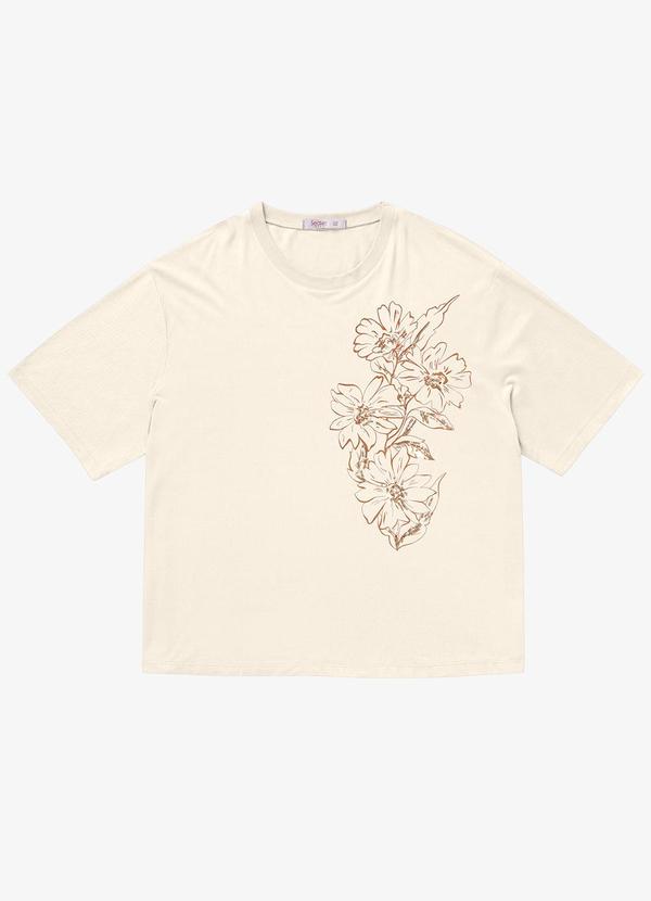 Secret Glam - Blusa Feminina Manga Curta Bege 5