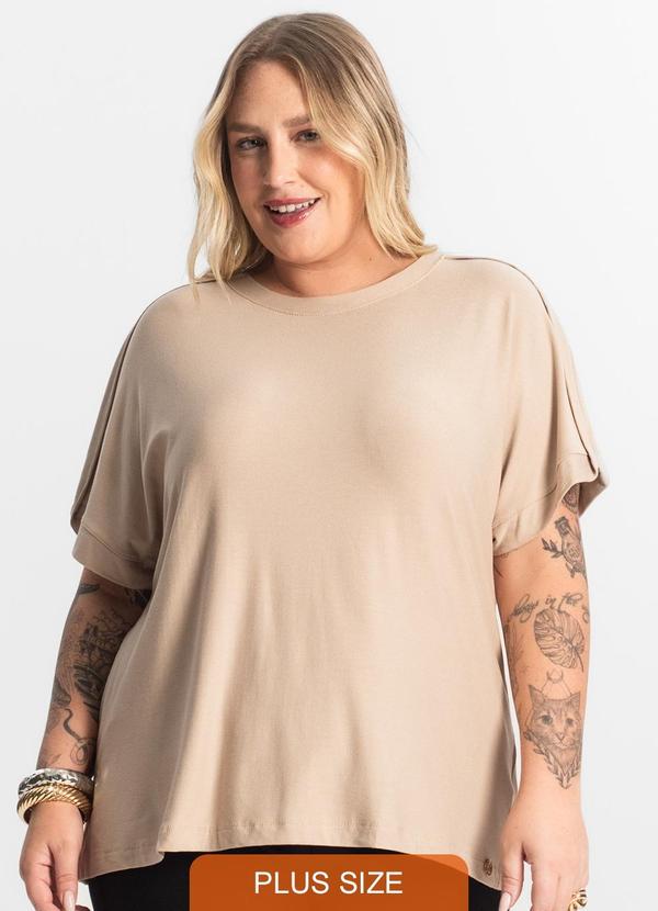 Secret Glam - Blusa Feminina Manga Curta Marrom