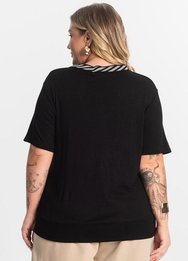 Secret Glam - Blusa Feminina Manga Curta Preto 2
