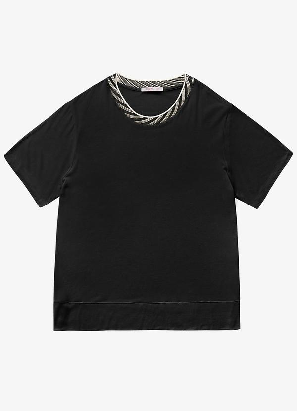 Secret Glam - Blusa Feminina Manga Curta Preto 5