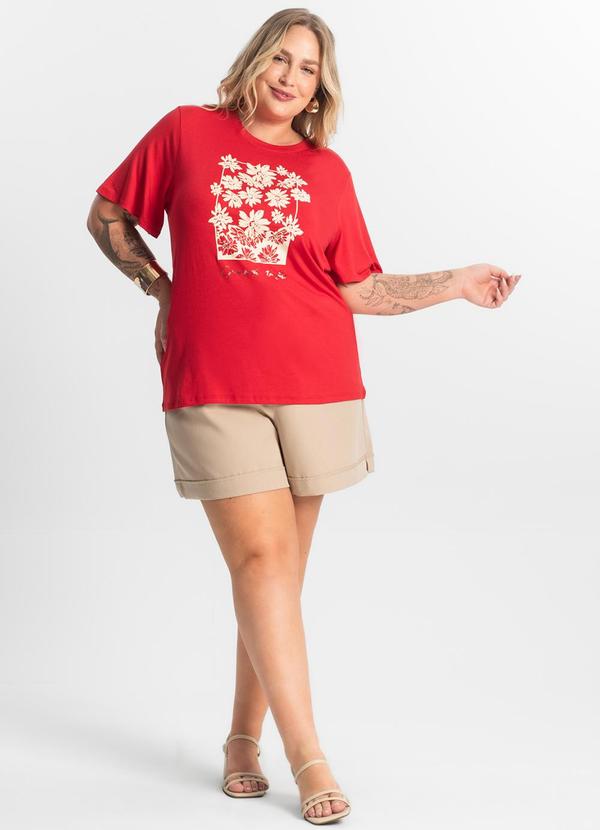 Secret Glam - Blusa Feminina Manga Curta Vermelho 3