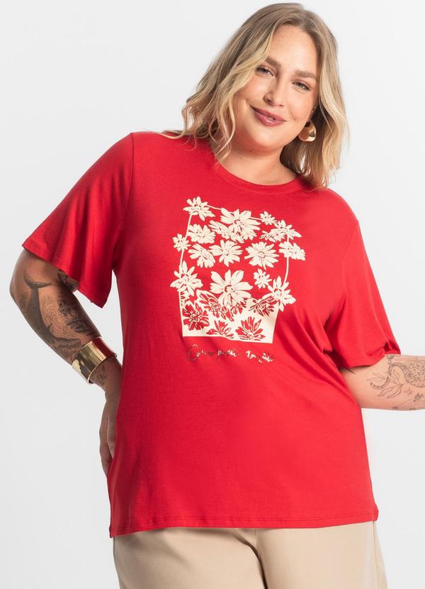 Secret Glam - Blusa Feminina Manga Curta Vermelho 4