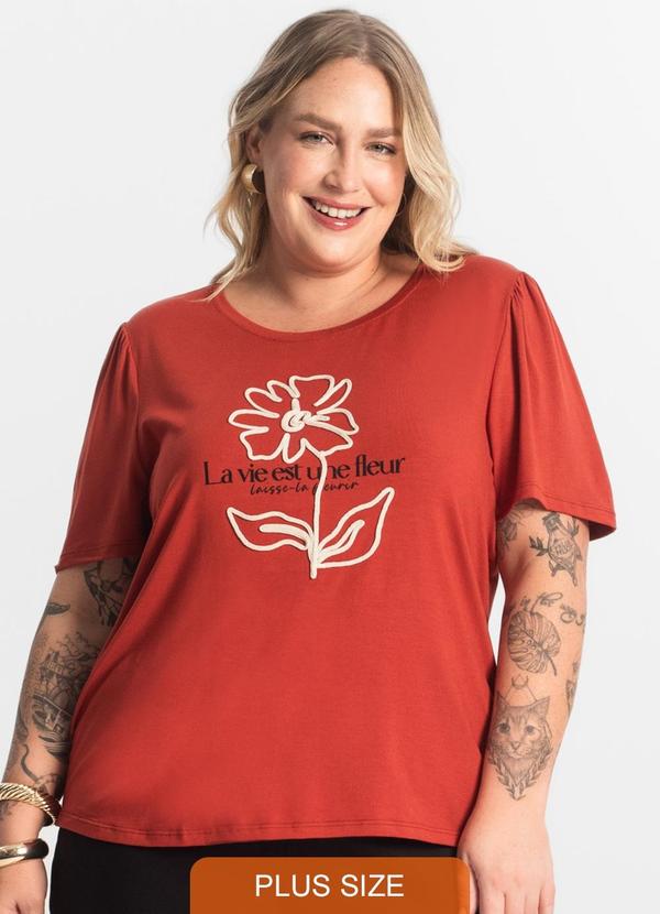 Secret Glam - Blusa Feminina Manga Curta Vermelho