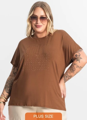 Secret Glam - Blusa Feminina Manga Morcego Marrom - SECRET GLAM