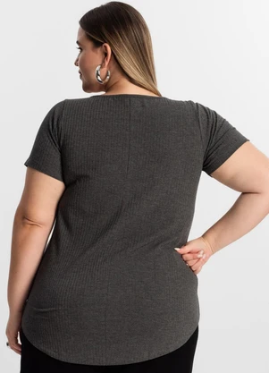 Infinita Cor - Blusa Feminina Plus Size Cinza - INFINITA COR