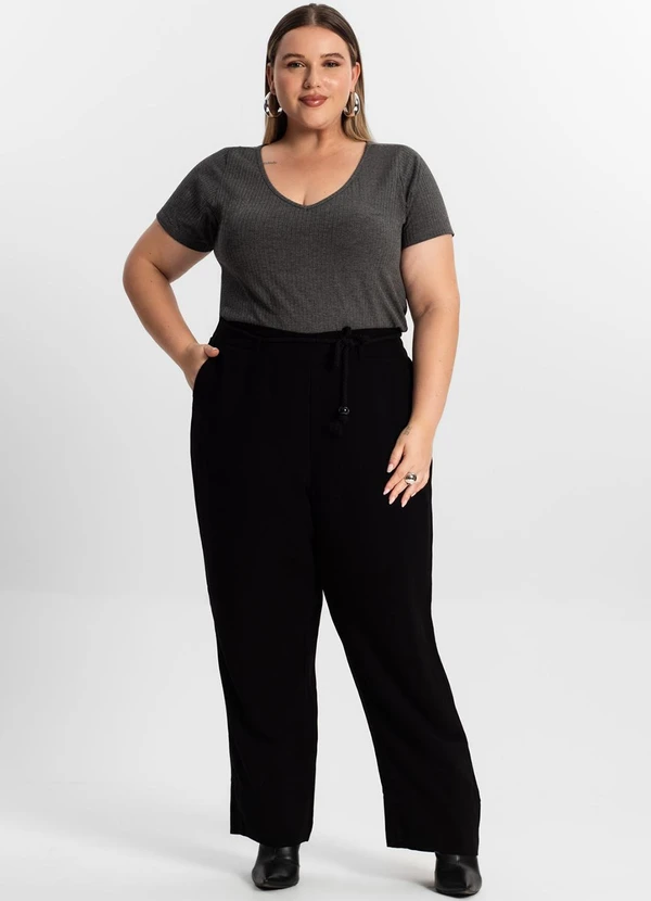 Infinita Cor - Blusa Feminina Plus Size Cinza 3