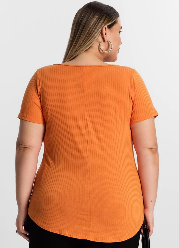 Infinita Cor - Blusa Feminina Plus Size Laranja 2