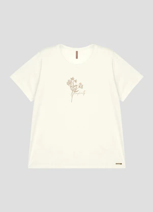 Cereja Rosa - Blusa Feminina Plus Size em Meia Malha com Estampa Branco - CEREJA ROSA