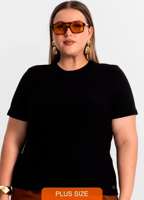 Secret Glam - Blusa Feminina Plus Size Preto