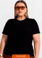 Secret Glam - Blusa Feminina Plus Size Laranja - variação: Preto